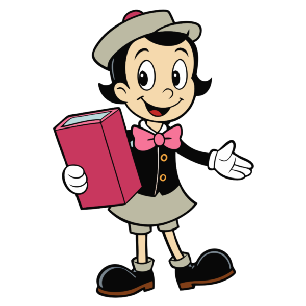 Cartoon Girl in Bow with Book clipart