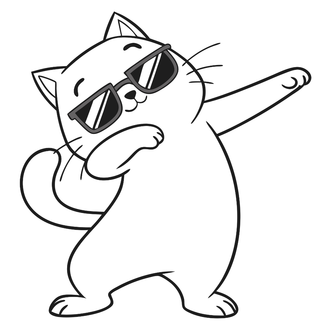 Cat Black and White Clipart