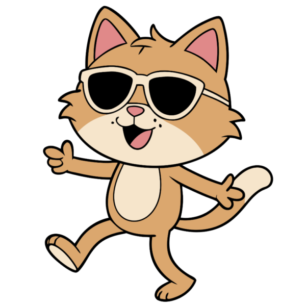 Cheerul Cat Walking Clipart