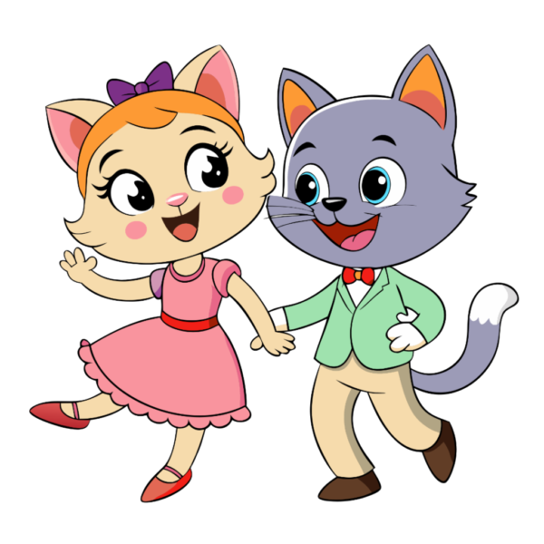 Cute Cat Dancing Clipart