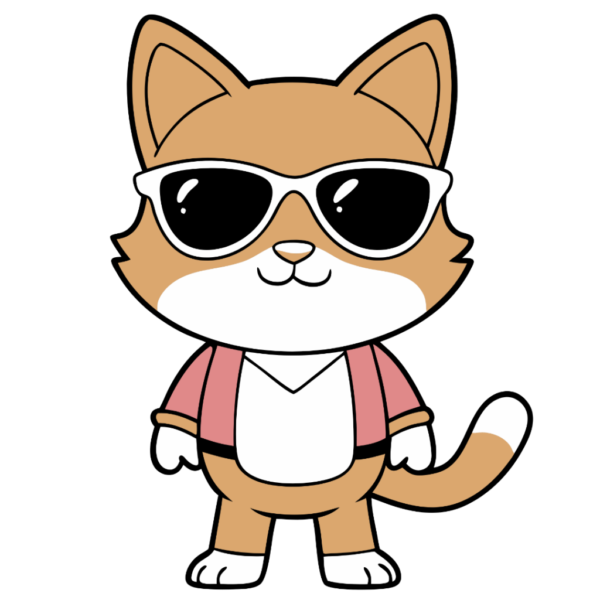 Cute Cat with Sunglass Clipart