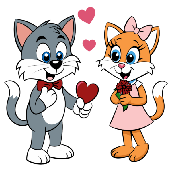 Cute Cats Proposal Clipart