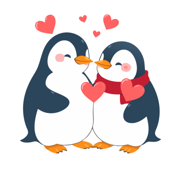 Cute Couple Penguin Clipart