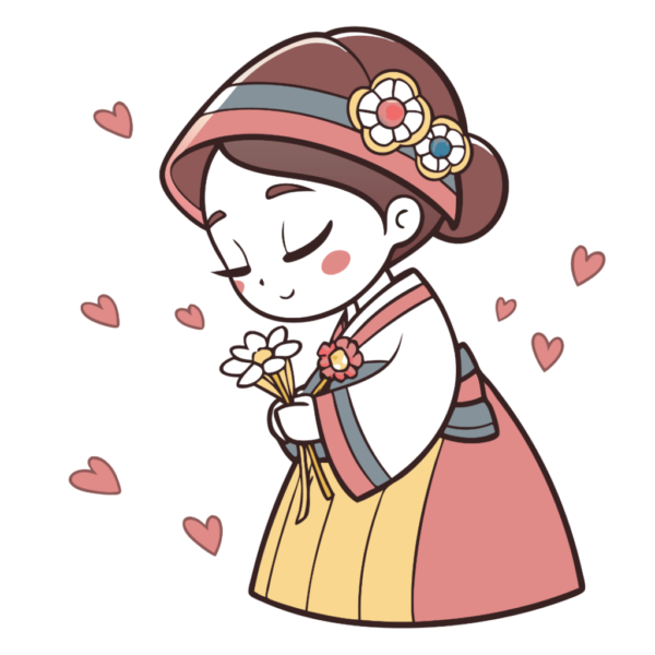 Cute Korean Girl Clipart