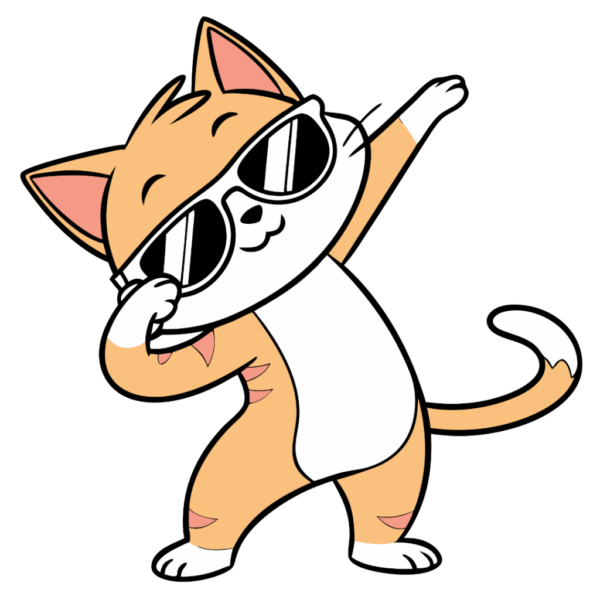 Cute Little Cat Dabbing Dance Clipart