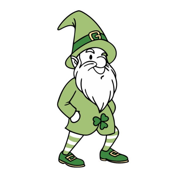 Cute St Patrick Day Gnome Walking Clipart