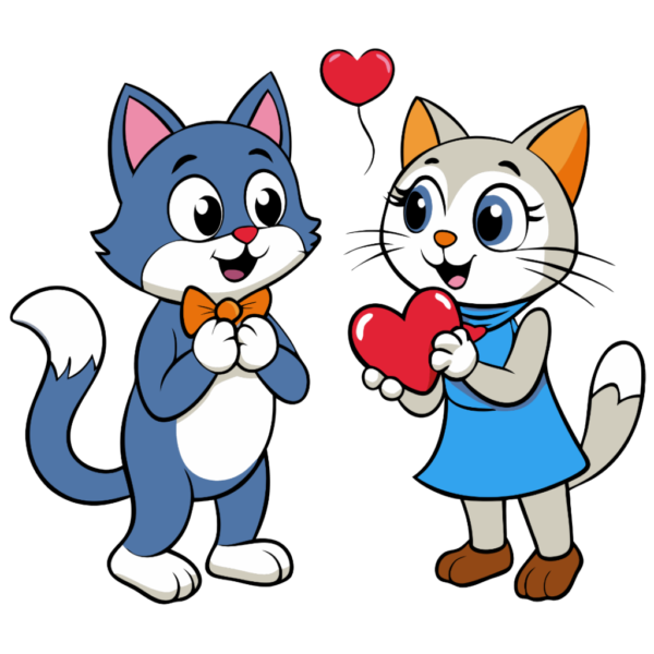 Cute Two Cats Clipart