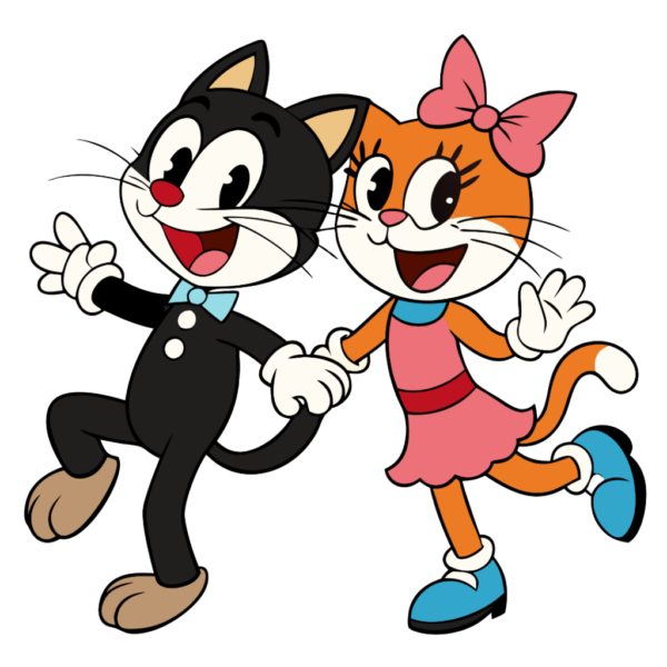 Dancing Cat Couple Clipart