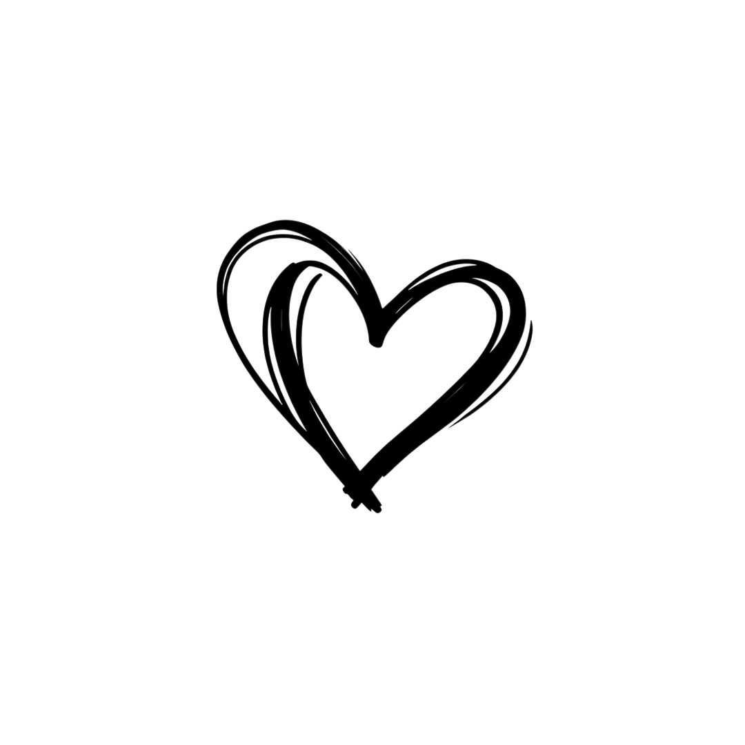 Doodle Black Heart Clipart