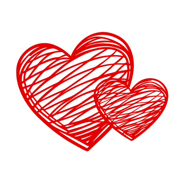 Dual Retro Heart PNG