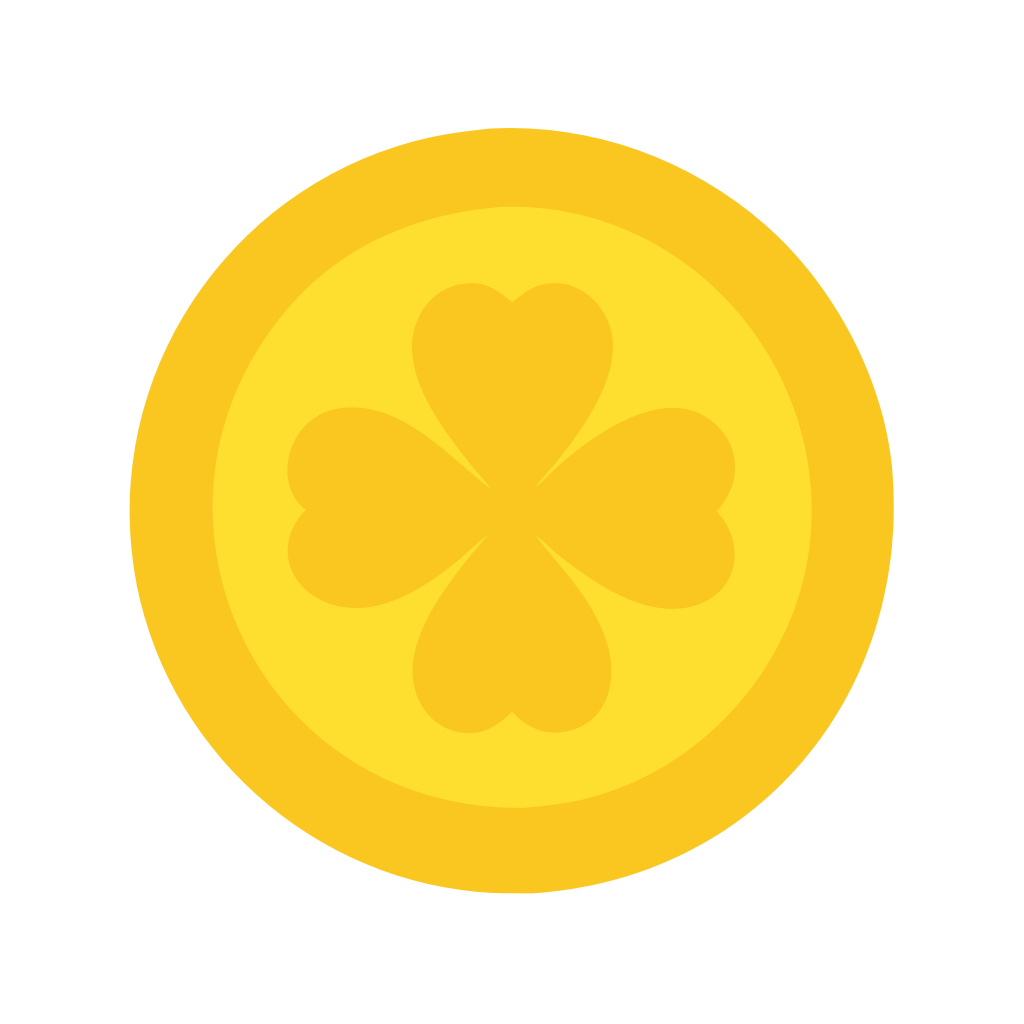 Gold Coin with 4 Clover Leaf Clipart_Neoclipart_com
