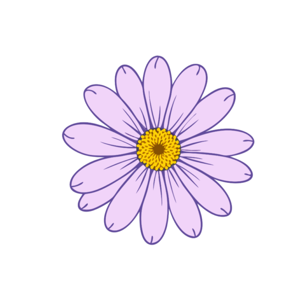 Lavendar Daisy Flower Clipart