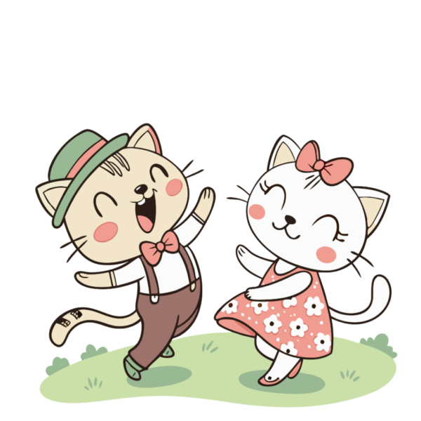 Lovely Couple Cat Clipart