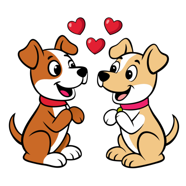 Lovely Dog Proposal Clipart