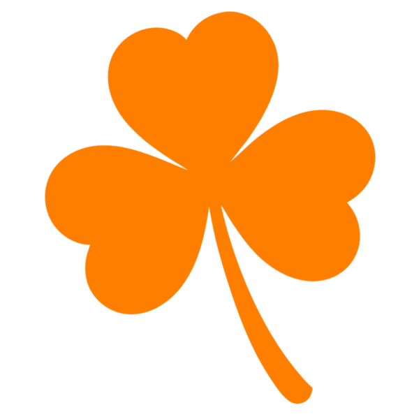 Orange 3 Leaf Clover Shamrock Clipart