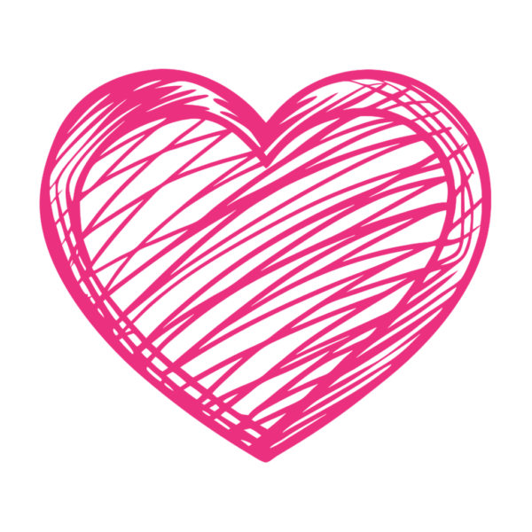 Pink Heart Shape Hand Drawn