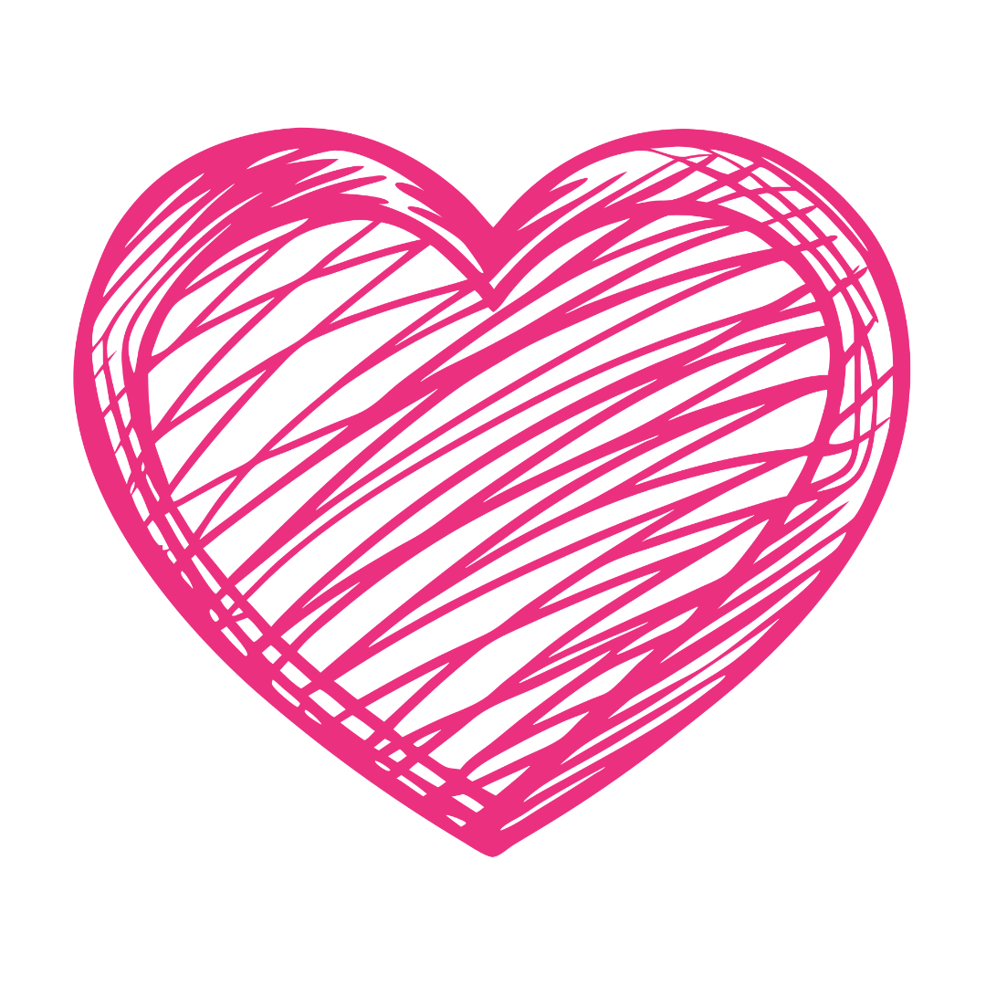 Pink Heart Shape Hand Drawn