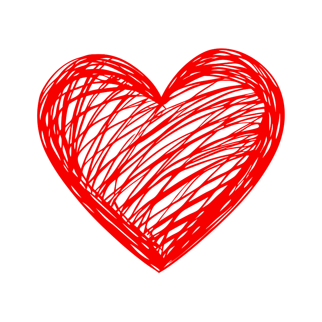 Red Heart Clipart Hand drawn