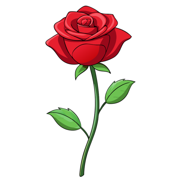 Single Cute Rose Clipart