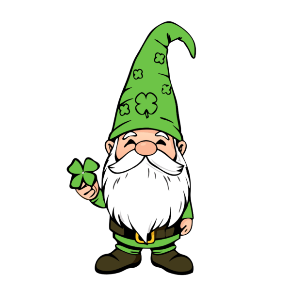 St Patrick Day Gnome Clipart with Clover Leaf_Neoclipart_com