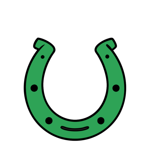 St Patrick Horseshoe with Outline Clipart