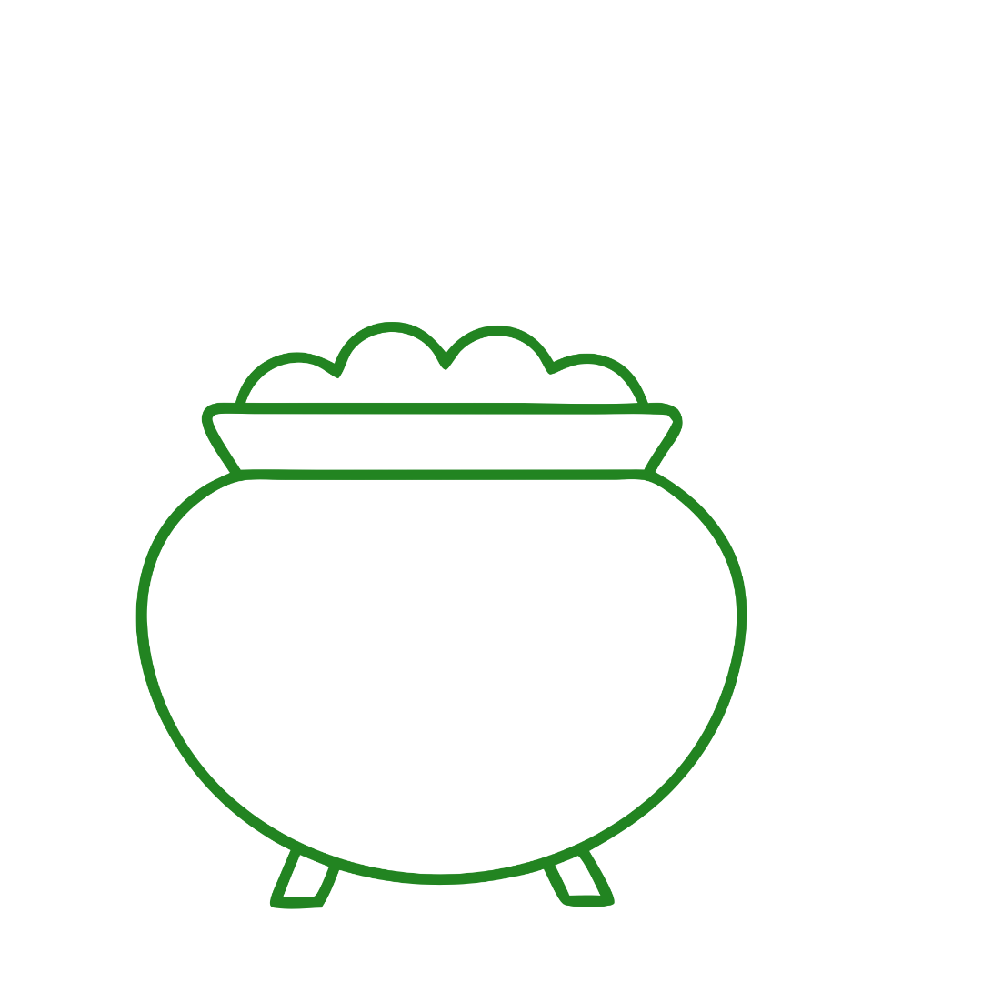 St Patrick Lucky Cauldron Outline Clipart_Neoclipart_com