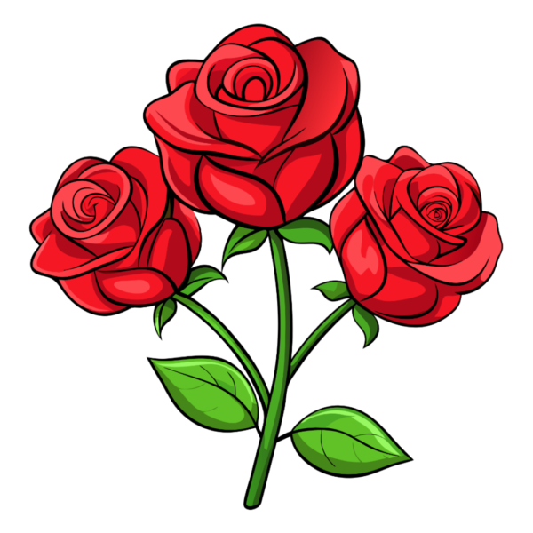 Three Red Roses Clipart