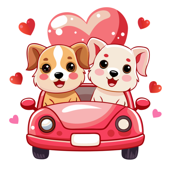 Watercolor Valentine Dogs