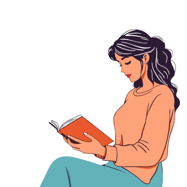 Woman Reading Book Clipart