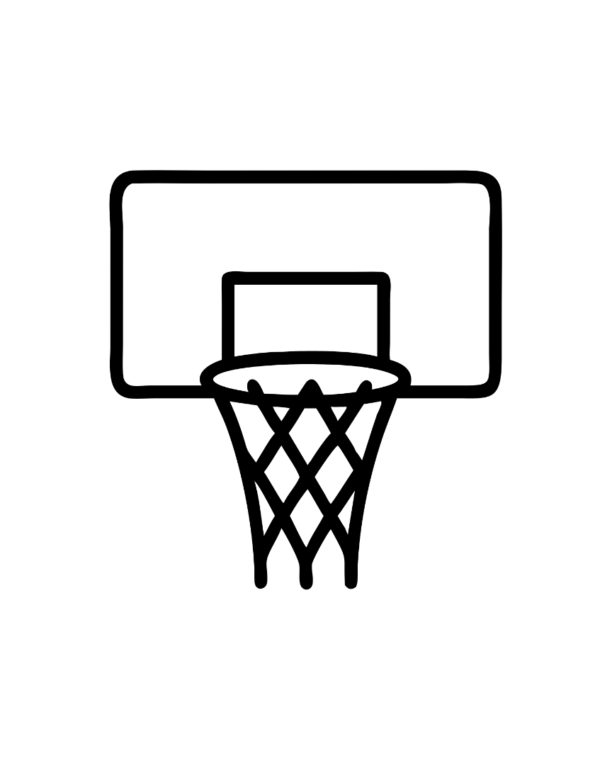 Basketball Net Black and White Clipart_Neoclipart_com