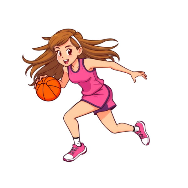 Basketball Player Dribbling Illustration