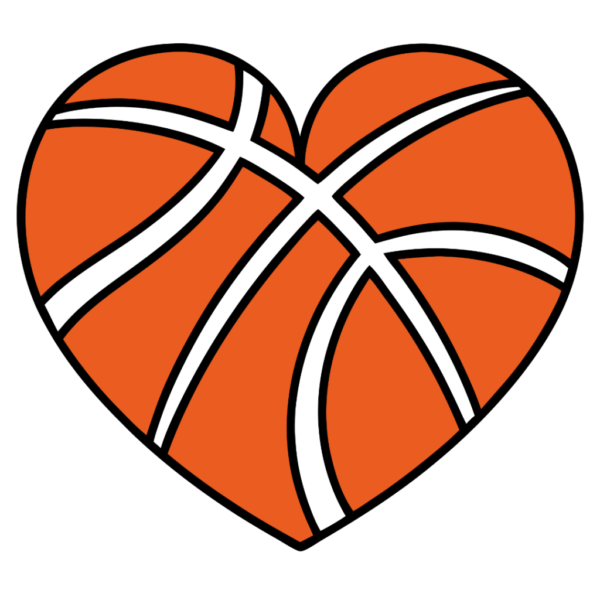 Basketball in Heart shape Clipart