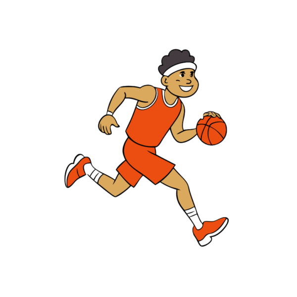 Basktetball Player Running Clipart