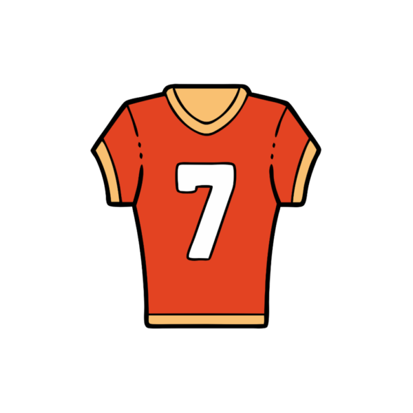 Cartoon American Football Jersey Clipart