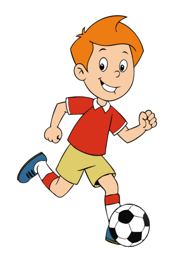 Cute Boy Kicking Soccer Ball Clipart