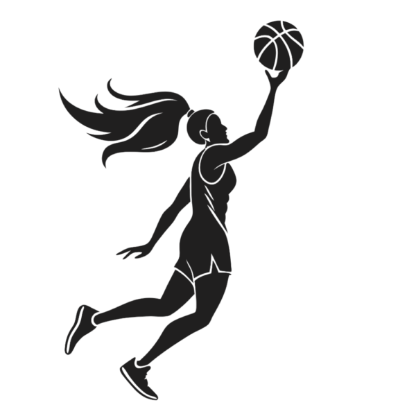 Female Basketball Player with Ball Silhouette