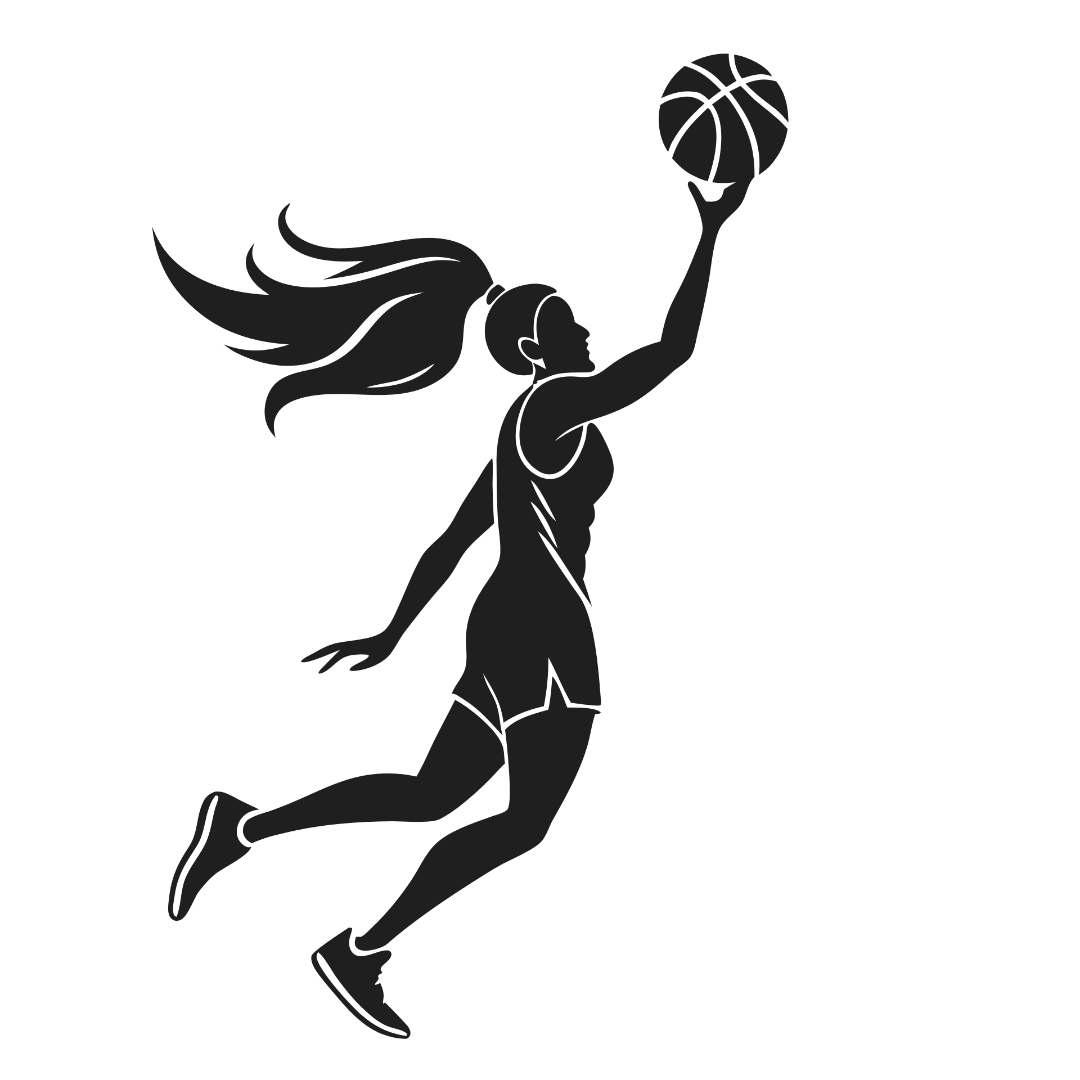 Female Basketball Player with Ball Silhouette_Neoclipart_com
