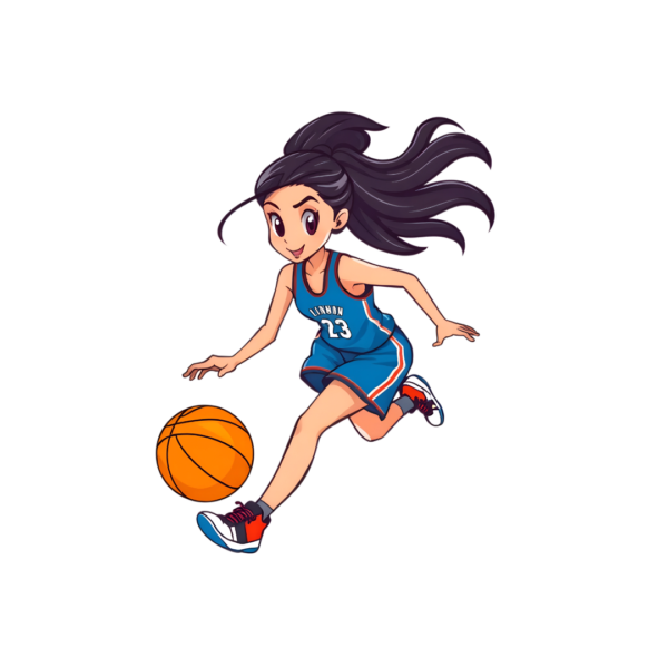 Female Player Dribbling Basketball Clipart_Neoclipart_com