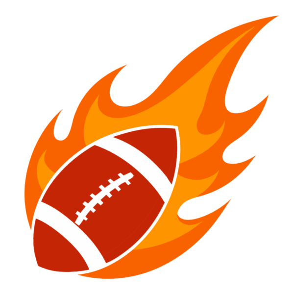 Fire on Football Clipart