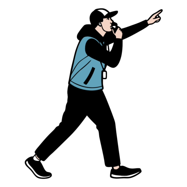 Football Coach with Whistle Clipart