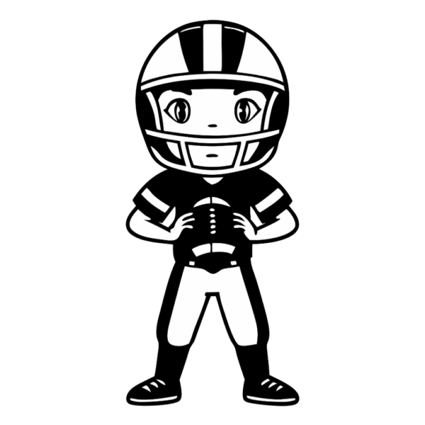 Football Player Black and White clipart