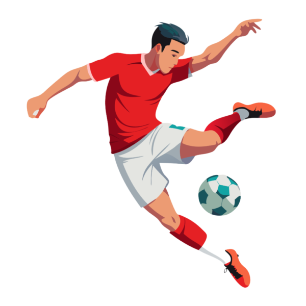 Football Player Kicking Football Clipart