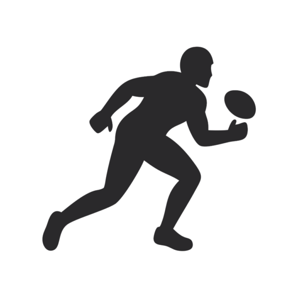 Football Player trying to catch the Ball Silhouette