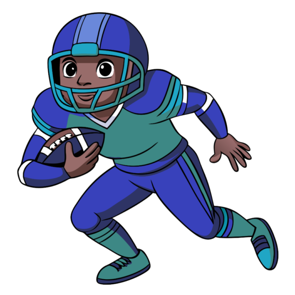 Football Player with Football Clipart