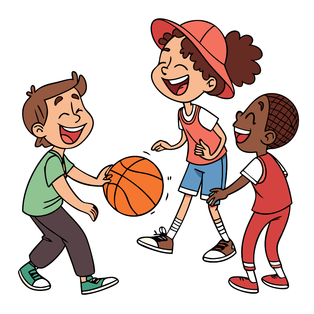 Happy Kids Playing Basketball Clipart_Neoclipart_com