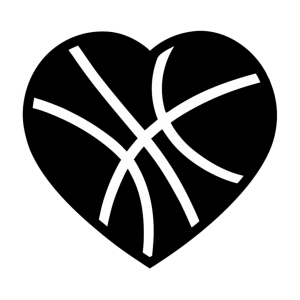 Heart Shaped Basketball Silhouette