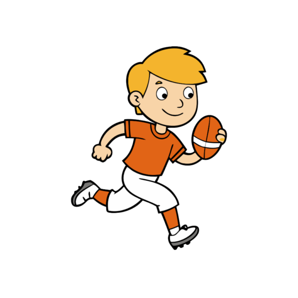 Little Player with Football Clipart