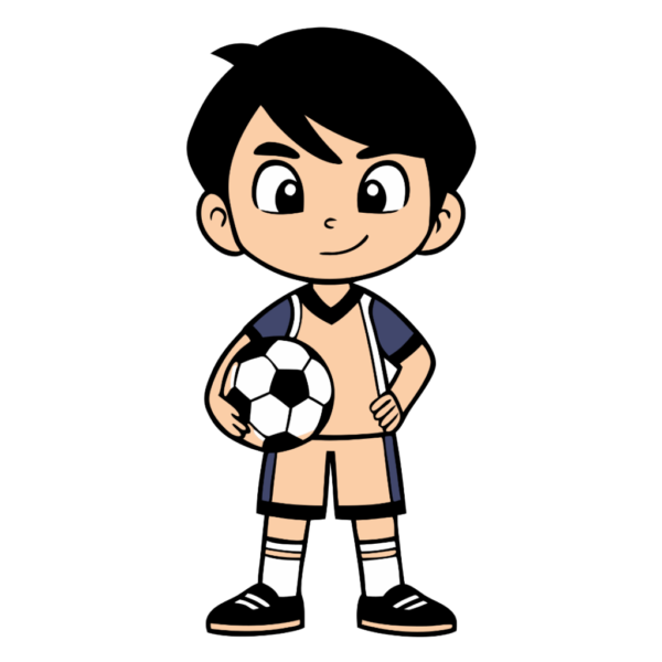 Little Player Playing Soccer Clipart