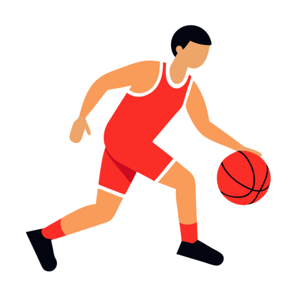 Motion Basketball Player Dribbling Clipart