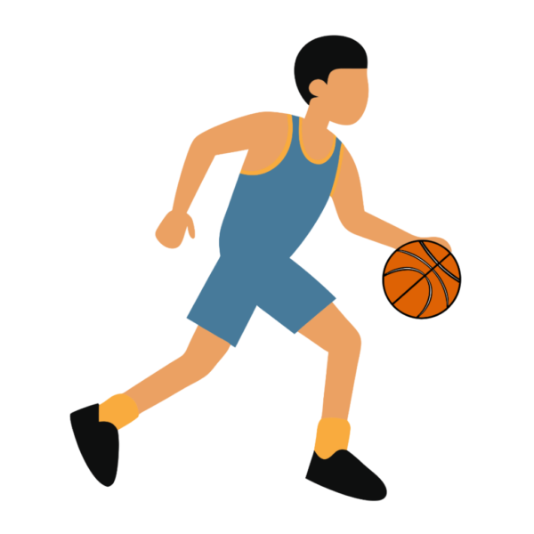 Motion Basketball Player Dribbling Clipart